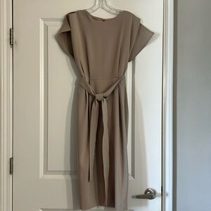 ASOS Taupe Midi Sheath Dress wPockets Size 6